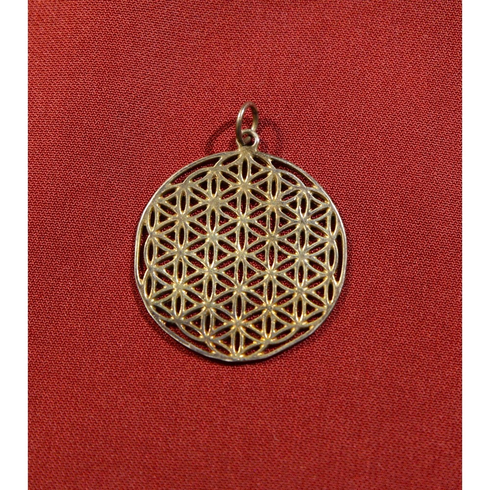 Flower Of Life  Pendan  vintage Pendant / Charm Sterling Silver .925 (A4)
